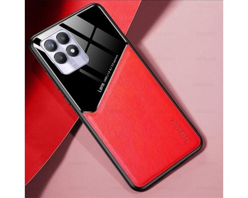 Бізнес чехол бампер GENEROUS для Realme 8i зі скла і штучної шкіри