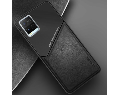 Бізнес чохол-бампер GENEROUS для Vivo Y33s 4G зі скла та штучної шкіри Бізнес чохол-бампер GENEROUS для Vivo Y33s 4G зі скла та штучної шкіри