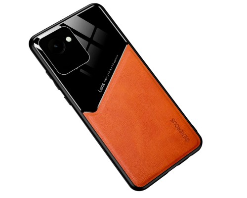 Бізнес чохол-бампер GENEROUS для Realme C30/Narzo 50i Prime зі скла та штучної шкіри Бізнес чохол-бампер GENEROUS для Realme C30/Narzo 50i Prime зі скла та штучної шкіри