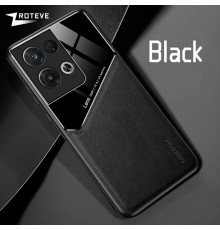 Бізнес чохол бампер GENEROUS для Oppo Reno8 5G зі скла і штучної шкіри