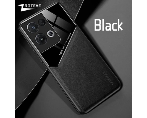 Бізнес чохол бампер GENEROUS для Oppo Reno8 5G зі скла і штучної шкіри Бізнес чохол бампер GENEROUS для Oppo Reno8 5G зі скла і штучної шкіри