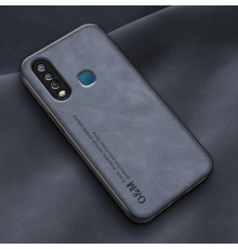 Шкіряний чохол Sheepskin з магнітом для Vivo Y3 / Y11 / Y15 / Y17 Blue
