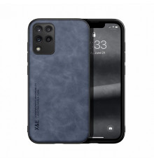 Шкіряний чохол Sheepskin з магнітом для Samsung Galaxy A12 Blue