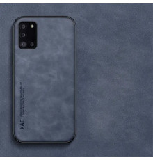 Шкіряний чохол Sheepskin з магнітом для Samsung Galaxy A31 Blue