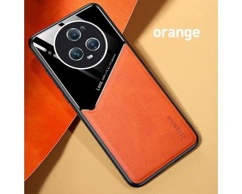 Бізнес чохол бампер GENEROUS для Huawei Honor Magic 5 Pro зі скла і штучної шкіри