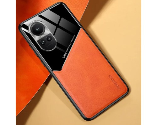 Бізнес чохол бампер GENEROUS для Oppo Reno10 Global зі скла і штучної шкіри
