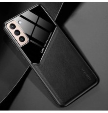 Бізнес чохол бампер GENEROUS для Samsung Galaxy S21 Plus зі скла і штучної шкіри