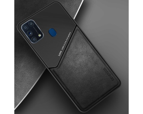 Бізнес чохол бампер GENEROUS для Samsung Galaxy M31 з скла і штучної шкіри Бізнес чохол бампер GENEROUS для Samsung Galaxy M31 з скла і штучної шкіри