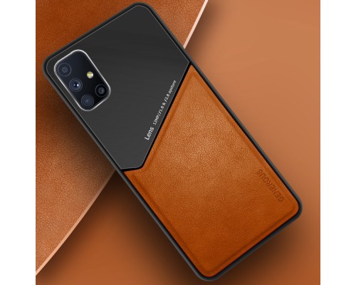 Бізнес чохол бампер GENEROUS для Samsung Galaxy A51 4G з скла і штучної шкіри Бізнес чохол бампер GENEROUS для Samsung Galaxy A51 4G з скла і штучної шкіри