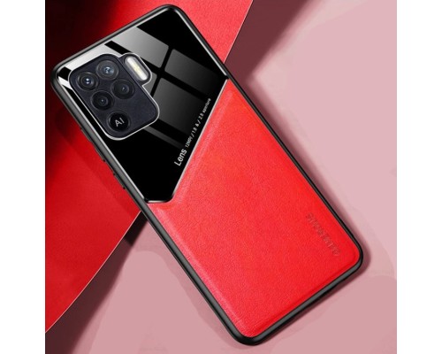 Бізнес чохол бампер GENEROUS для Oppo F19 Pro / Reno5 Lite зі скла і штучної шкіри