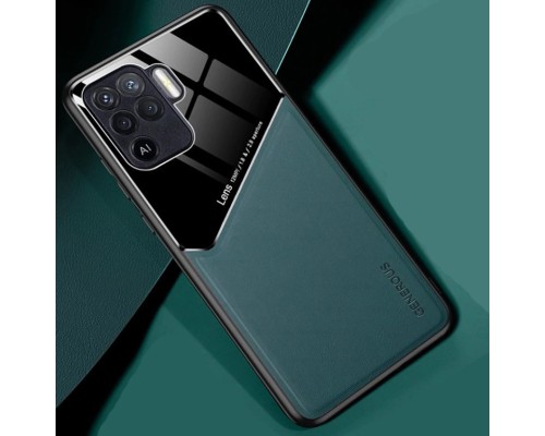 Бізнес чохол бампер GENEROUS для Oppo F19 Pro / Reno5 Lite зі скла і штучної шкіри