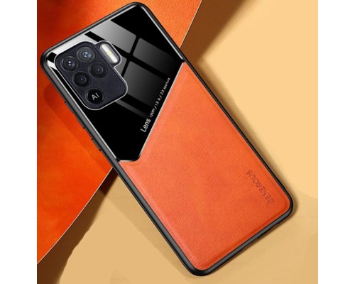 Бізнес чохол бампер GENEROUS для Oppo F19 Pro / Reno5 Lite зі скла і штучної шкіри