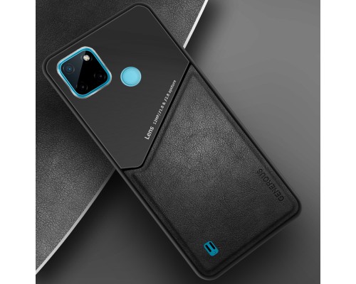 Бізнес чохол бампер GENEROUS для Realme C21 / C21Y / C25Y з скла і штучної шкіри Бізнес чохол бампер GENEROUS для Realme C21 / C21Y / C25Y з скла і штучної шкіри