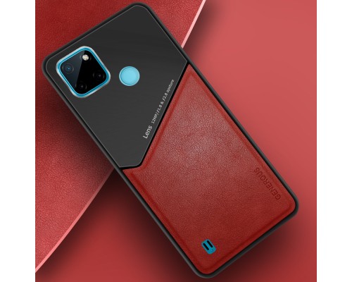 Бізнес чохол бампер GENEROUS для Realme C21 / C21Y / C25Y з скла і штучної шкіри Бізнес чохол бампер GENEROUS для Realme C21 / C21Y / C25Y з скла і штучної шкіри