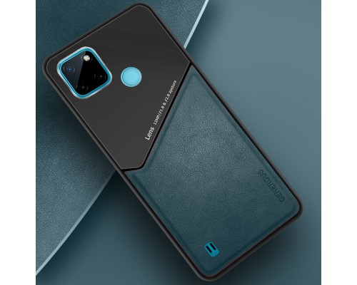 Бізнес чохол бампер GENEROUS для Realme C21 / C21Y / C25Y з скла і штучної шкіри Бізнес чохол бампер GENEROUS для Realme C21 / C21Y / C25Y з скла і штучної шкіри