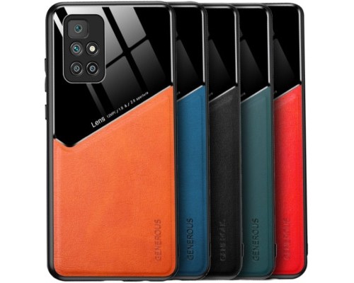 Бізнес чехол бампер GENEROUS для Xiaomi Poco M4 Pro 5G зі скла і штучної шкіри Бізнес чехол бампер GENEROUS для Xiaomi Poco M4 Pro 5G зі скла і штучної шкіри