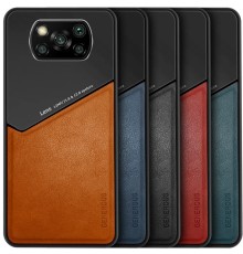 Бизнес чехол бампер GENEROUS для Realme Narzo 50A из стекла и искусственной кожи