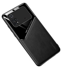 Бізнес-чохол бампер GENEROUS для Xiaomi Poco X4 Pro 5G зі скла та штучної шкіри