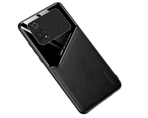Бізнес-чохол бампер GENEROUS для Xiaomi Poco X4 Pro 5G зі скла та штучної шкіри Бізнес-чохол бампер GENEROUS для Xiaomi Poco X4 Pro 5G зі скла та штучної шкіри
