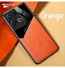 Бізнес чохол бампер GENEROUS для Oppo Reno8 5G зі скла і штучної шкіри