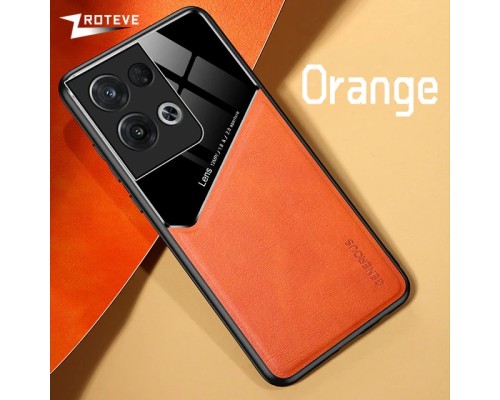 Бізнес чохол бампер GENEROUS для Oppo Reno8 5G зі скла і штучної шкіри Бізнес чохол бампер GENEROUS для Oppo Reno8 5G зі скла і штучної шкіри