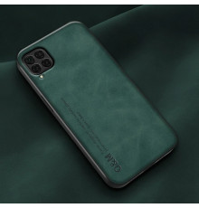 Шкіряний чохол Sheepskin з магнітом для Huawei P40 Lite Green