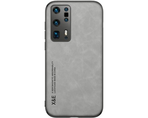 Шкіряний чохол Sheepskin з магнітом для Huawei P40 Pro Plus Light gray Шкіряний чохол Sheepskin з магнітом для Huawei P40 Pro Plus Light gray