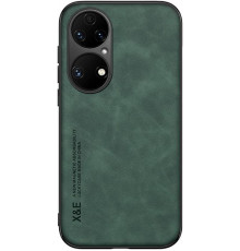 Шкіряний чохол Sheepskin з магнітом для Huawei P50 Green