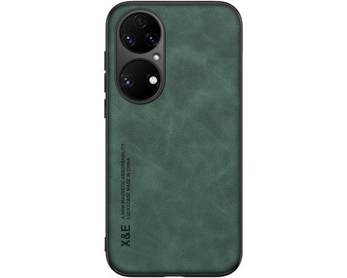 Шкіряний чохол Sheepskin з магнітом для Huawei P50 Green Шкіряний чохол Sheepskin з магнітом для Huawei P50 Green