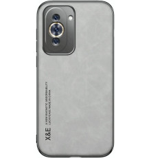 Шкіряний чохол Sheepskin з магнітом для Huawei Nova 10 Light gray