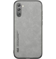 Шкіряний чохол Sheepskin з магнітом для Samsung Galaxy Note 10 Light gray