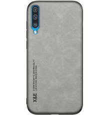 Шкіряний чохол Sheepskin з магнітом для Samsung Galaxy A50 / A50s / A30s Light gray