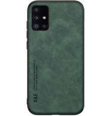 Шкіряний чохол Sheepskin з магнітом для Samsung Galaxy A51 4G Green