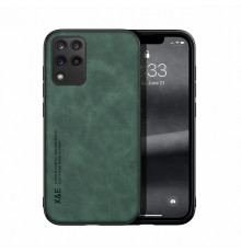 Шкіряний чохол Sheepskin з магнітом для Samsung Galaxy A12 Green