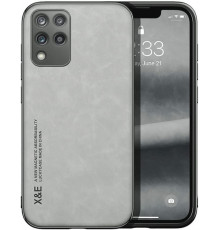Шкіряний чохол Sheepskin з магнітом для Samsung Galaxy M33 Light gray