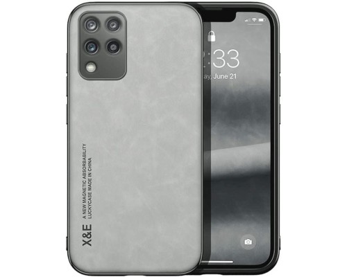 Шкіряний чохол Sheepskin з магнітом для Samsung Galaxy M33 Light gray Шкіряний чохол Sheepskin з магнітом для Samsung Galaxy M33 Light gray