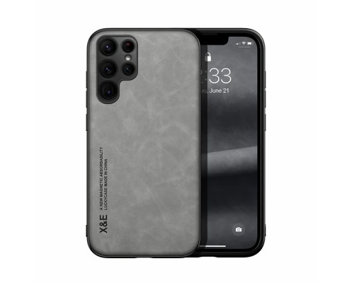 Шкіряний чохол Sheepskin з магнітом для Samsung Galaxy S23 Ultra Light gray Шкіряний чохол Sheepskin з магнітом для Samsung Galaxy S23 Ultra Light gray