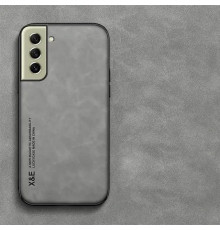 Шкіряний чохол Sheepskin з магнітом для Samsung Galaxy S21 FE Light gray