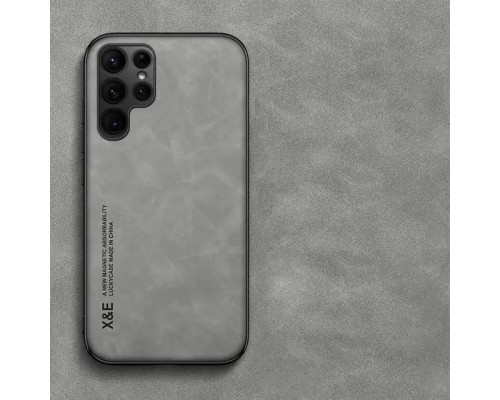 Шкіряний чохол Sheepskin з магнітом для Samsung Galaxy S22 Ultra Light gray Шкіряний чохол Sheepskin з магнітом для Samsung Galaxy S22 Ultra Light gray