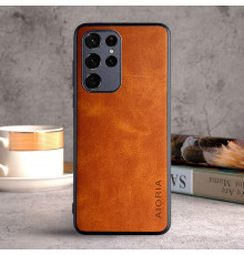 Шкіряний чохол AIORIA Vintage для Samsung Galaxy S23 Ultra orange