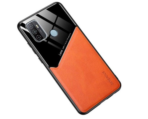 Бізнес чохол бампер GENEROUS для Oppo A53 з скла і штучної шкіри Бізнес чохол бампер GENEROUS для Oppo A53 з скла і штучної шкіри