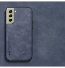 Шкіряний чохол Sheepskin з магнітом для Samsung Galaxy S21 FE Blue