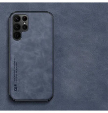 Шкіряний чохол Sheepskin з магнітом для Samsung Galaxy S22 Ultra Blue