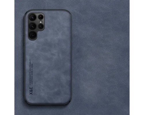 Шкіряний чохол Sheepskin з магнітом для Samsung Galaxy S22 Ultra Blue Шкіряний чохол Sheepskin з магнітом для Samsung Galaxy S22 Ultra Blue