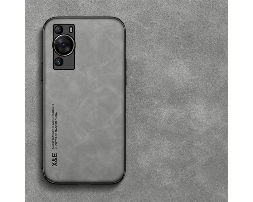 Шкіряний чохол Sheepskin з магнітом для Huawei P60 Pro Light gray Шкіряний чохол Sheepskin з магнітом для Huawei P60 Pro Light gray