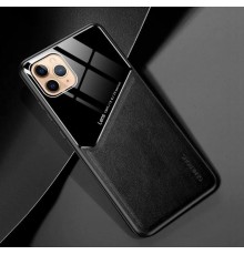 Бізнес чохол бампер GENEROUS для Apple Iphone 12 Pro зі скла і штучної шкіри