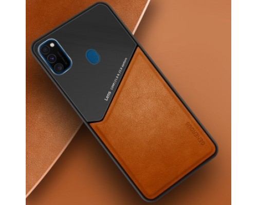 Бізнес чохол бампер GENEROUS для Samsung Galaxy M30s з скла і штучної шкіри Бізнес чохол бампер GENEROUS для Samsung Galaxy M30s з скла і штучної шкіри