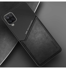 Бізнес чохол бампер GENEROUS для Samsung Galaxy A12 з скла і штучної шкіри