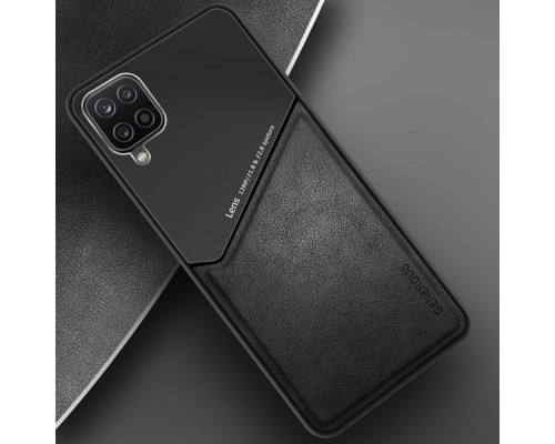 Бізнес чохол бампер GENEROUS для Samsung Galaxy A12 з скла і штучної шкіри Бізнес чохол бампер GENEROUS для Samsung Galaxy A12 з скла і штучної шкіри