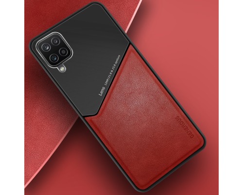 Бізнес чохол бампер GENEROUS для Samsung Galaxy A12 з скла і штучної шкіри Бізнес чохол бампер GENEROUS для Samsung Galaxy A12 з скла і штучної шкіри